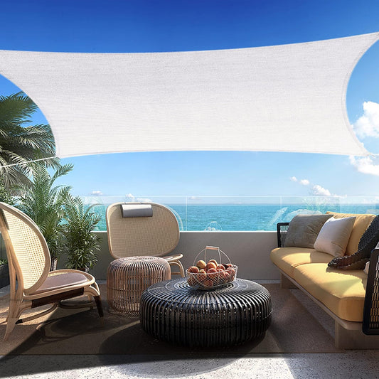 6' x 17' White Rectangle Sun Shade Sail SSP1212 Canopy Durable Fabric UV Block Awning,We Make Custom Orders