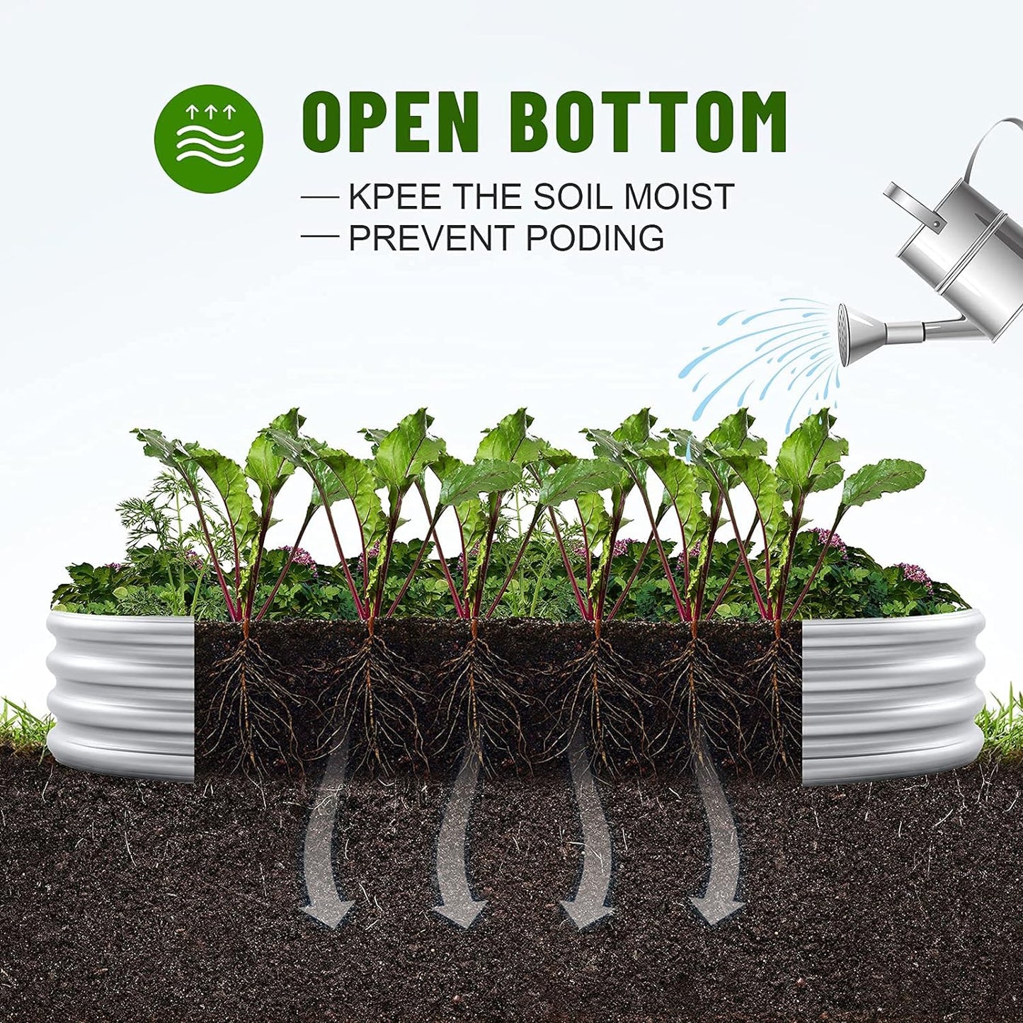 Land Guard 8×4×1 ft Galvanized Raised Garden Bed Kit，Raised Garden Boxes Outdoor, Oval Metal Raised Garden Beds for Vegetables……