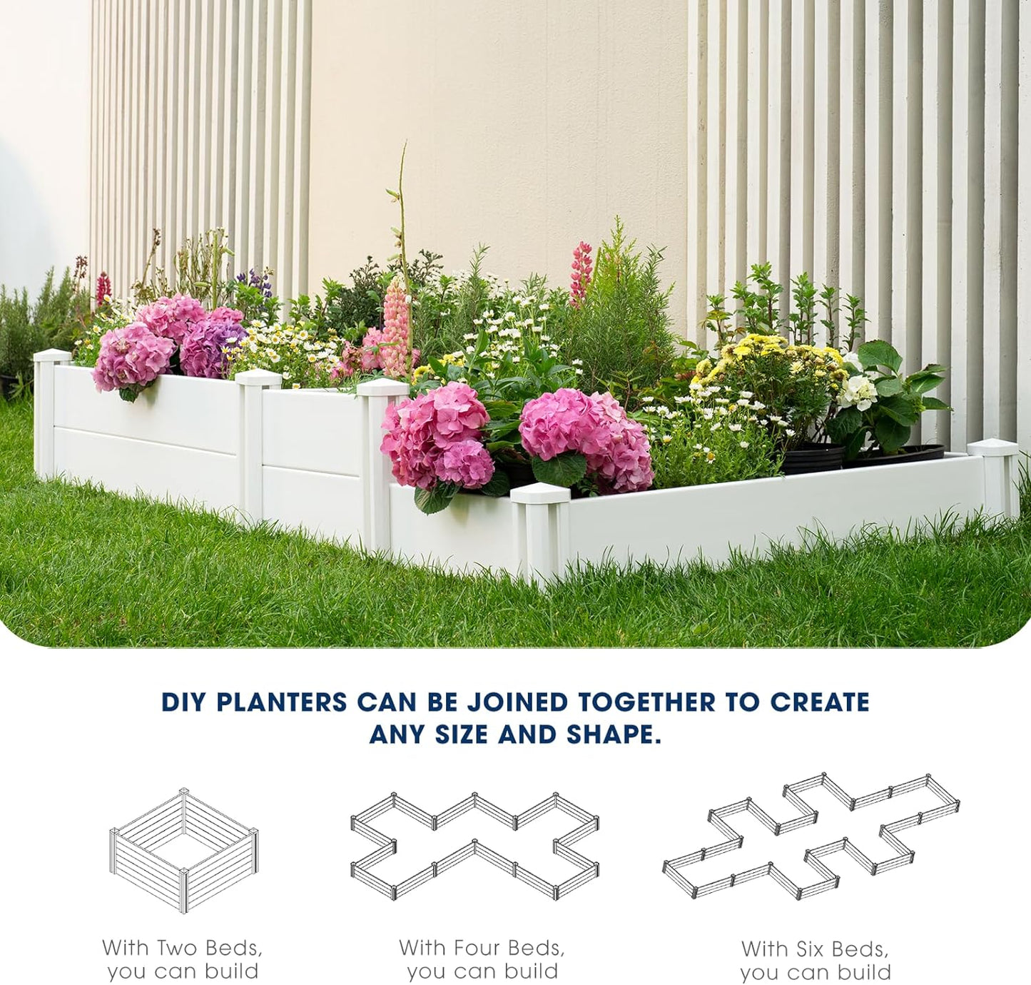 PASAMIC Durable Vinyl Raised Garden Bed, 6x3x1ft Raised Bed for Gardening, Planter Box with Open Bottom, Raised Garden Bed Outdoor, DIY Above Ground Garden Bed for Fruit, Vegetables, Herbs