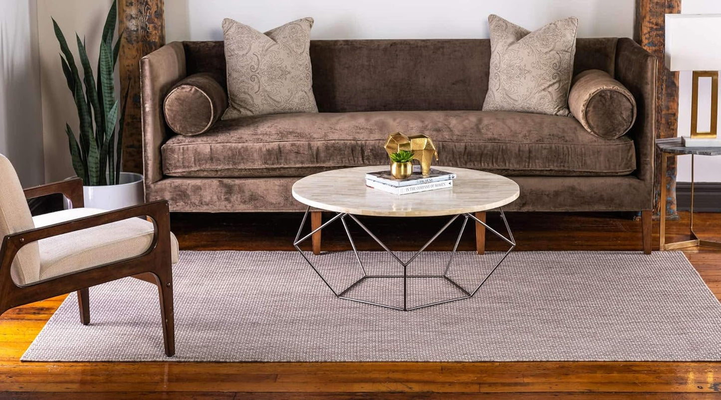 Unique Loom Collection Casual Transitional Solid Heathered Indoor/Outdoor Flatweave Area Rug (5' 1" x 8' Rectangle, Beige/Ivory)