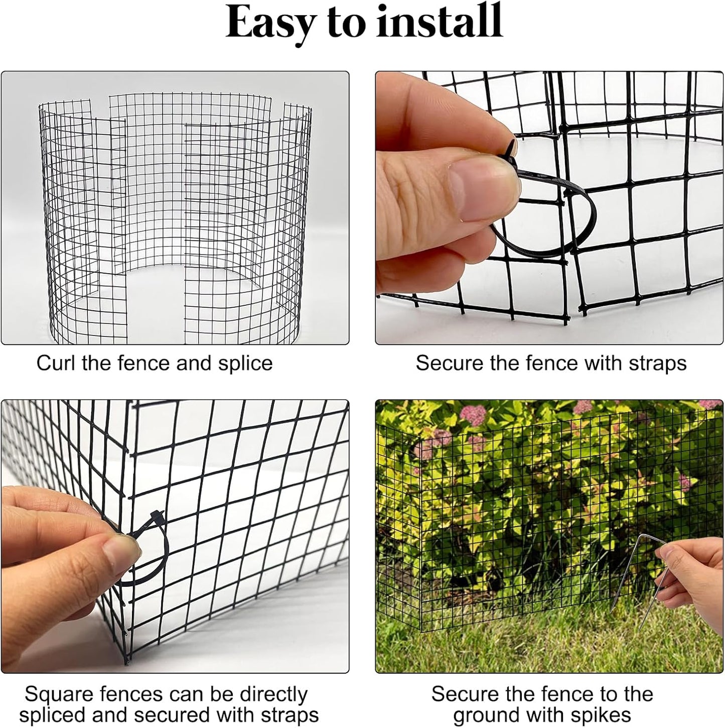 15 Pcs Large Wire Plant Protector from Animals, 5 Pack 24" H X 12" Dia Metal Plant Cage Chicken Wire Cloche with Ground Stakes and Nylon Tie to Keep Animals Out, Garden Protection Bunny Barricade