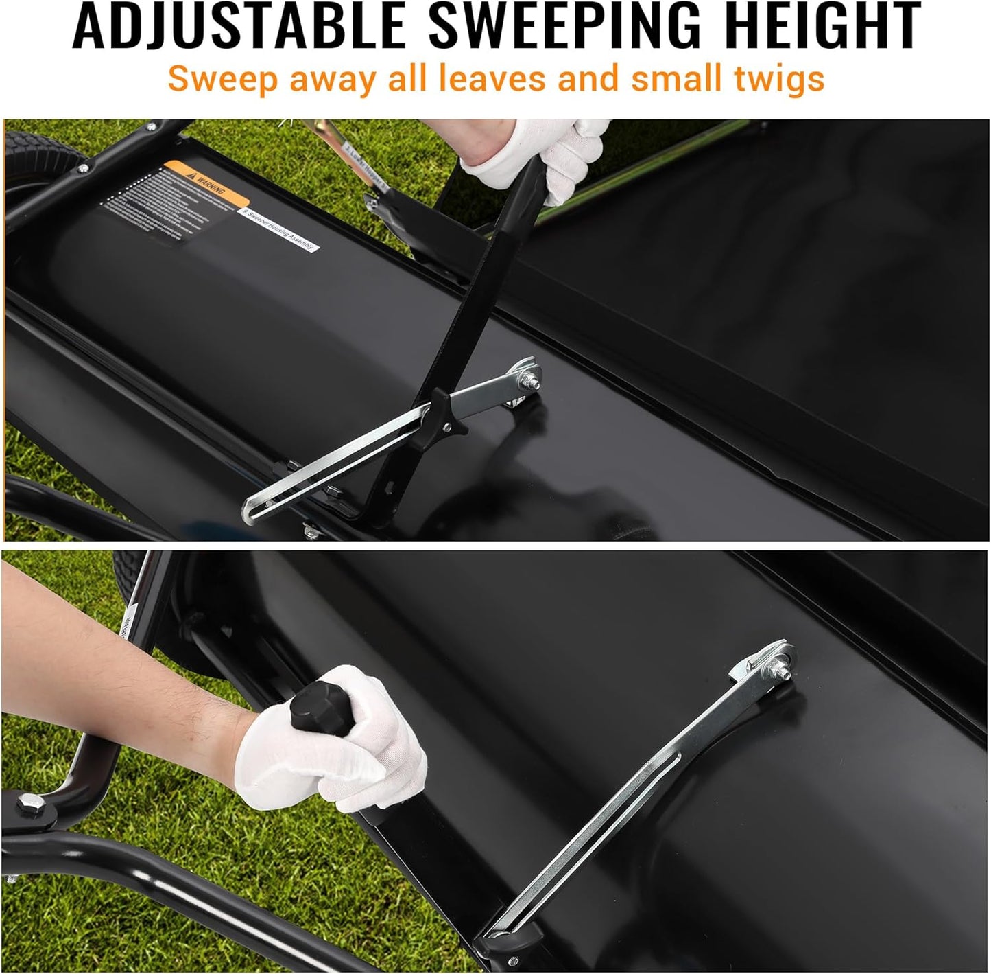 GAOMON 48'' Tow Behind Lawn Sweeper,Pull Behind Lawn Sweeper,with 26 Cu. Ft. Large Capacity Leaf Collector,Adjustable Sweeping Height for Yard, Lawn, Farm