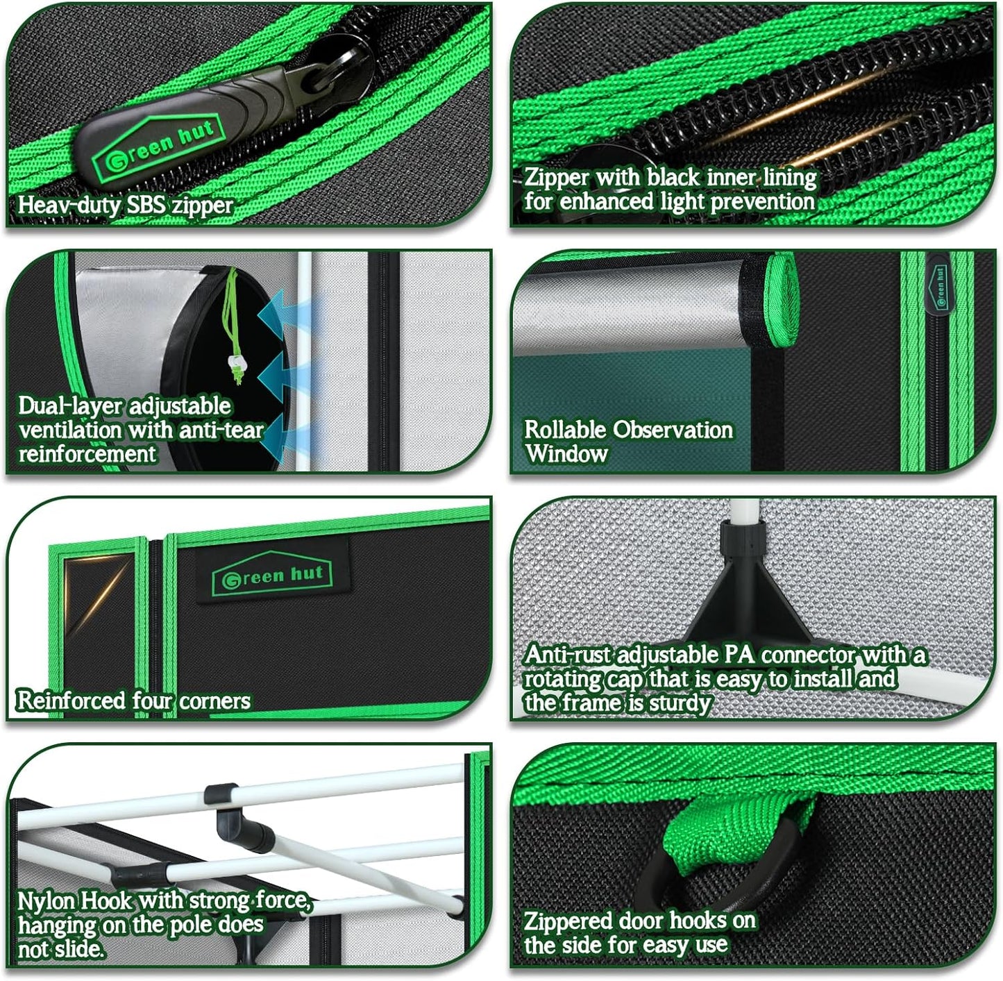 3x3 Grow Tent, 36"x36"x72" Growing Tent with Observation Window and Floor Tray for Hydroponics Indoor Plant Growing 3x3 Grow Room