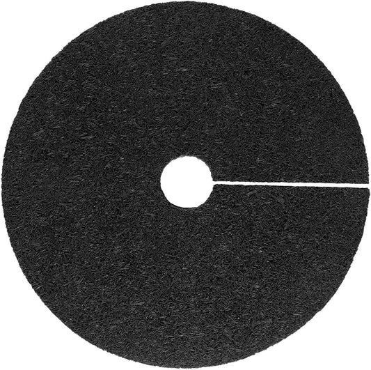 Rubberific 36" Recycled Rubber Mulch Tree Ring Easy Install Looks Like Real Mulch (3, Black)