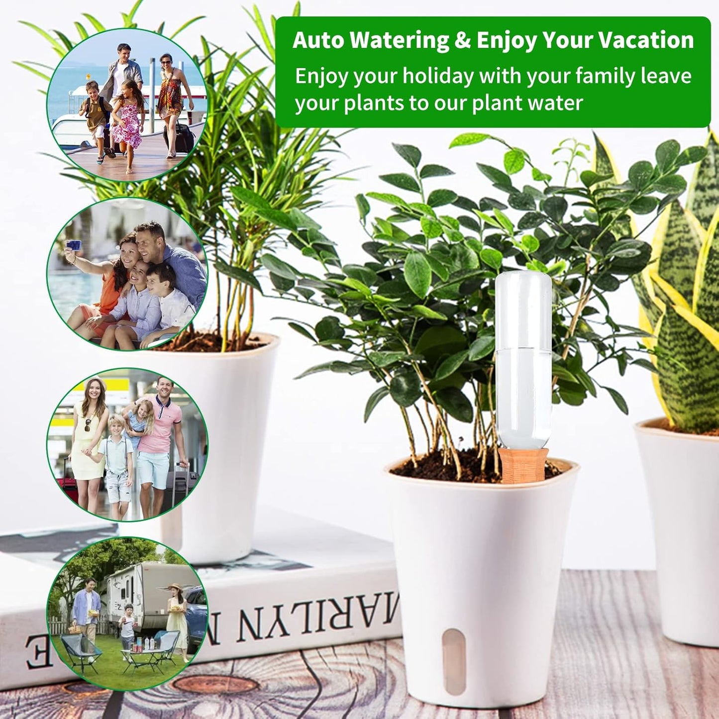 Plant Self Watering Stakes 12 Pack Terracotta Watering Spikes for Indoor and Outdoor Plants,Wine Bottle Plant Watering Devices, Automatic Plant Waterers for Vacation