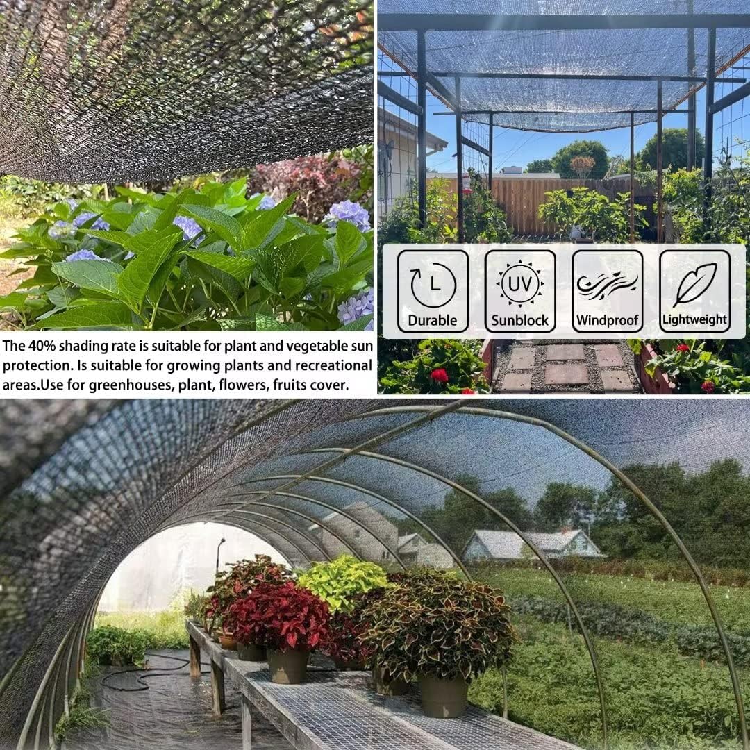Shade Cloth for Plants Greenhouse, 40-50% Sunblock Shade Sails -for Outdoor Garden Pergola Patio Lawn Plant Sun Protection Cloths for Kennel Chicken Coop Easier to Hang Net Cover