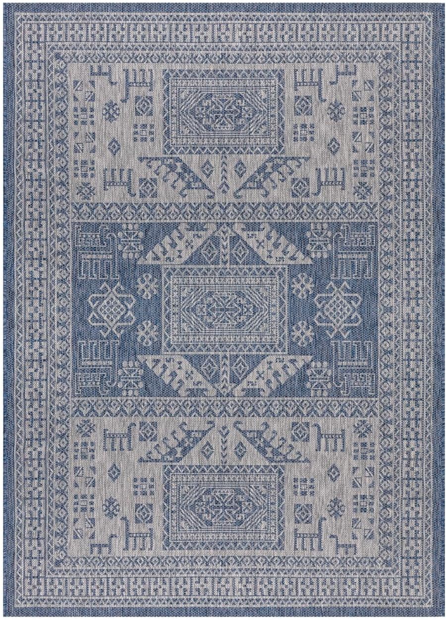 Keen Home Design Terrace Outdoor Area Rug - 5x8 Washable Indoor/Outdoor Rug for Patio, Kitchen, Balcony, Beach, Garden, Deck and Porch, Size: 5'3"x7'7"