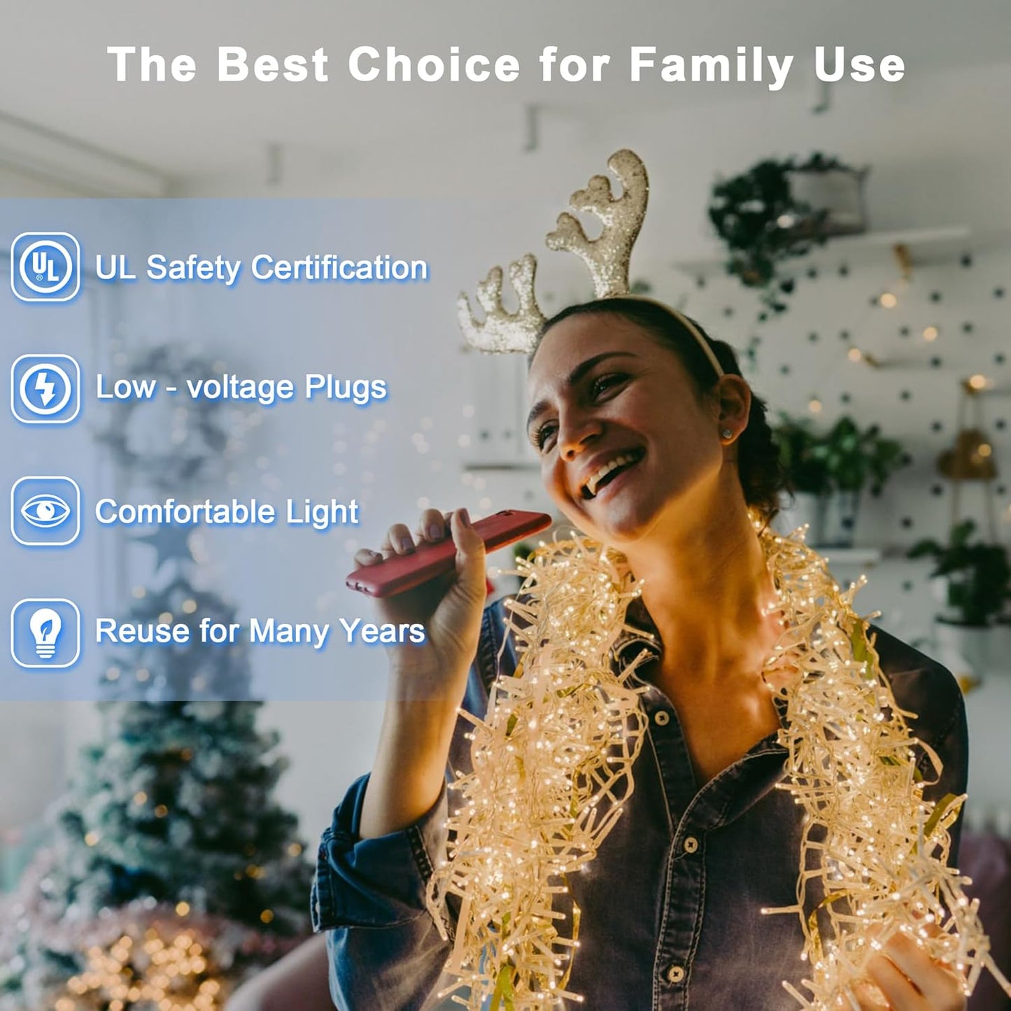 200 LED 66ft Christmas String Lights Indoor Outdoor, 8 Modes Christmas Fairy Lights with Timer & Momory, IP44 Waterproof Christmas Tree Lights for Xmas Patio Yard Fence Balcony Garden (Warm White)