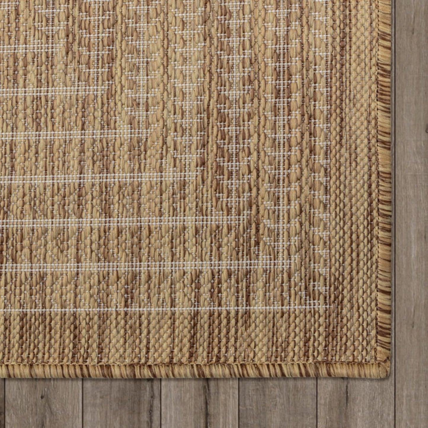 Adiva Rugs Outdoor Indoor Area Rug, Weather Resistant, Easy to Clean, Stain Resistant Floor Mat for Dining Room, Backyard, Deck, Patio (Wooden, 2' x 3')