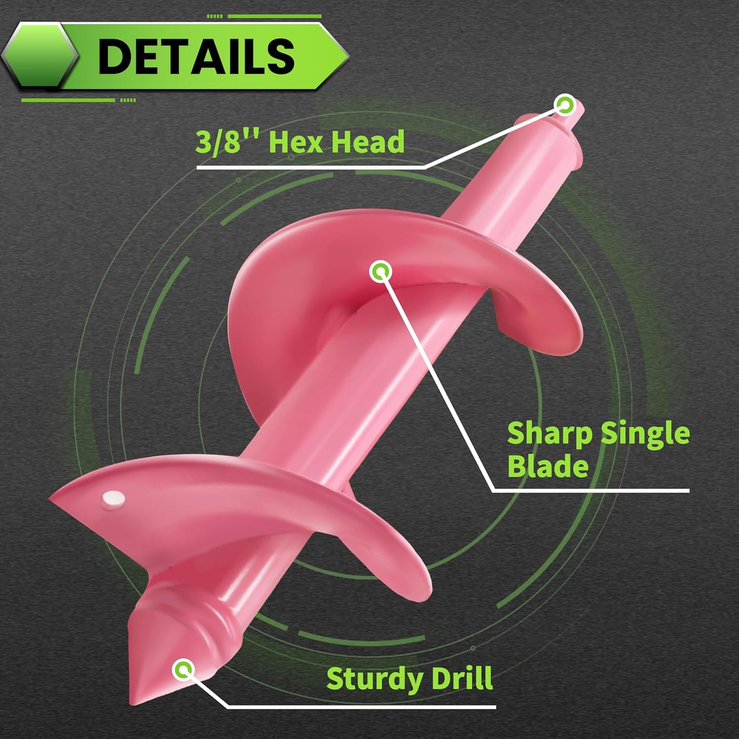 SYITCUN Auger Drill Bit for Planting - 4"X12" Heavy-Duty Garden Auger Spiral Drill Bit - Bulb Planter Tool & Auger Post Hole Digger - 3/8" Hex Drive Drill