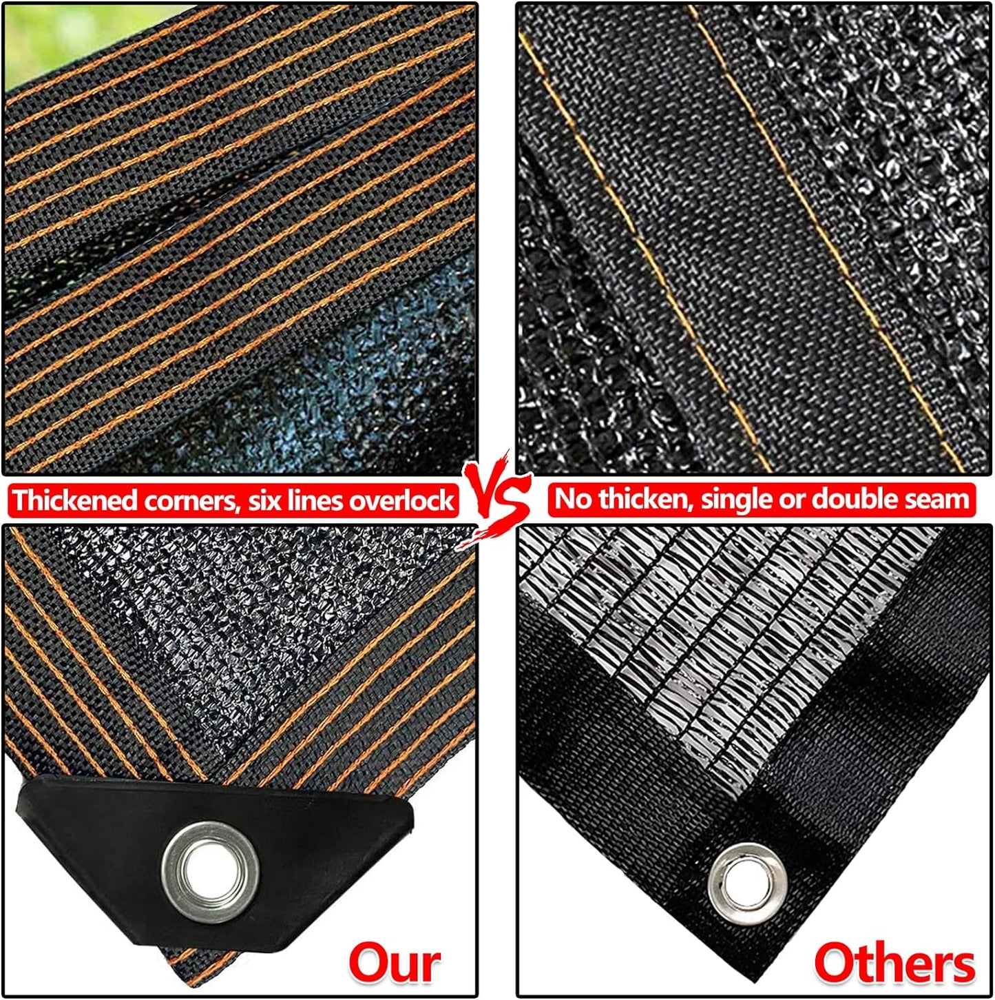 QLOFEI Shade Cloth for Garden, 90% Sunblock Neting Cover with Grommets, Sun Shade Cloth for Patio Pergola Greenhouse Plants Cover Mesh Tarp, 10x24 FT