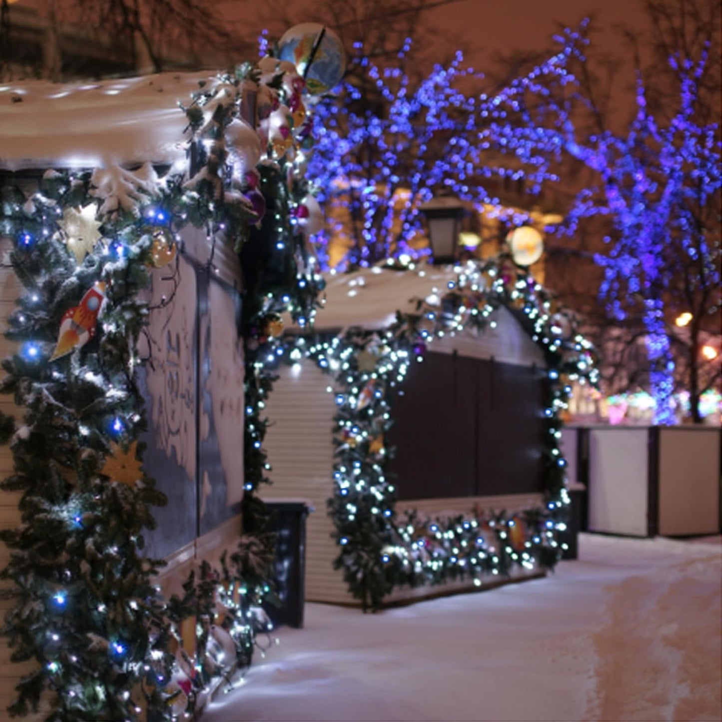 2Pack-Solar String Lights, 78Ft 200 LED Solar Lights Outdoor with 8 Modes ，Solar String Lights Outdoor Waterproof for Yard, Fence,Balcony, Party,Christmas Tree Decorations (Cold White)