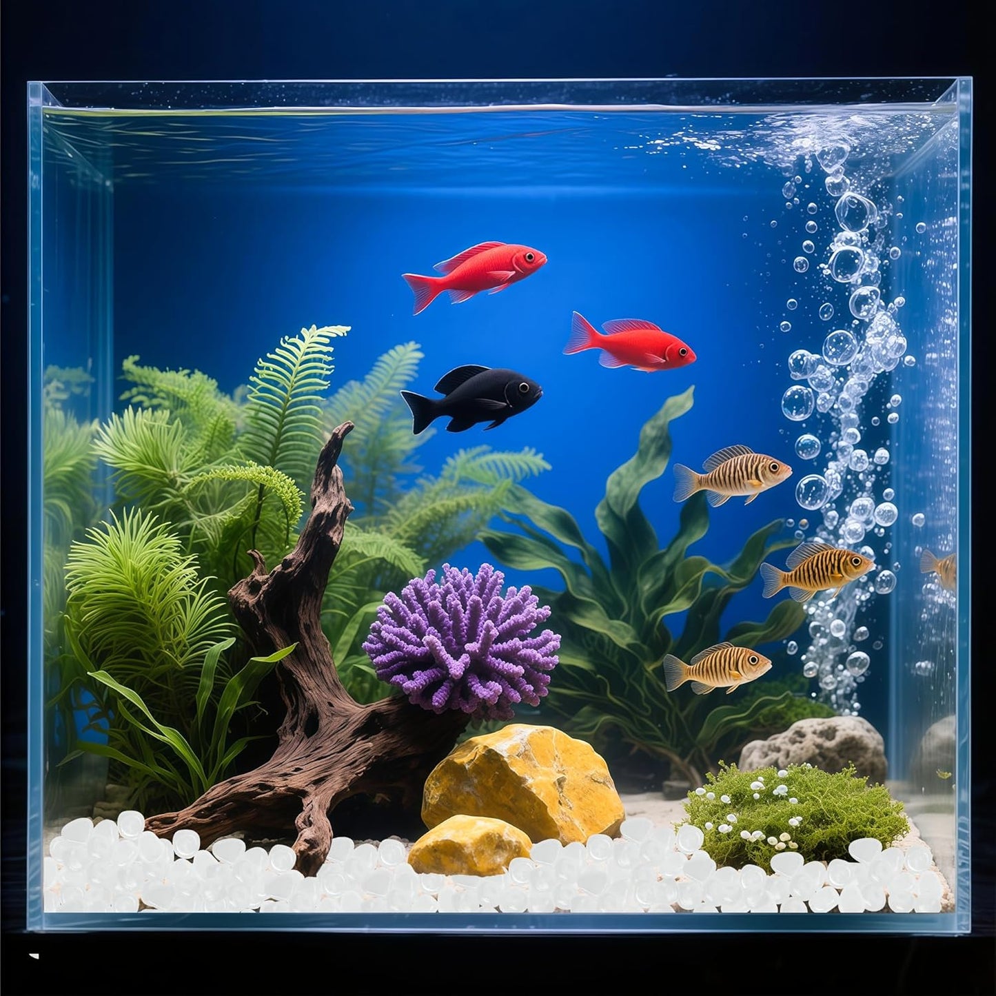 Glow in The Dark Fish Tank Rocks,Glowing Rocks Stones Resin Glow in Dark Pebbles for Outdoor Garden, Fish Tank, Aquarium, Landscaping,Driveway Decoration,White 11 oz