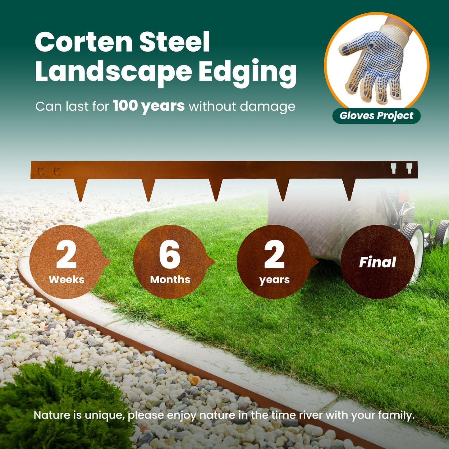 Corten Steel Landscape Edging 4.5 Inch Depth Steel Landscaping Edging 40 Inch Strips10 pcs Metal Garden Landscape Border Rusted Edge for Lawn Yard Outdoor Plant by GZGNEEVL