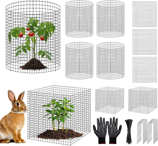 60PCS Plant Protector from Animals, 20 Pack 12'' x 12'' Metal Plant Cages, Heavy Duty Garden Cage to Keep Animals Out, Garden Wire Mesh Protection from Rabbit Chicken Squirrel Tree,Vegetables,Flowers