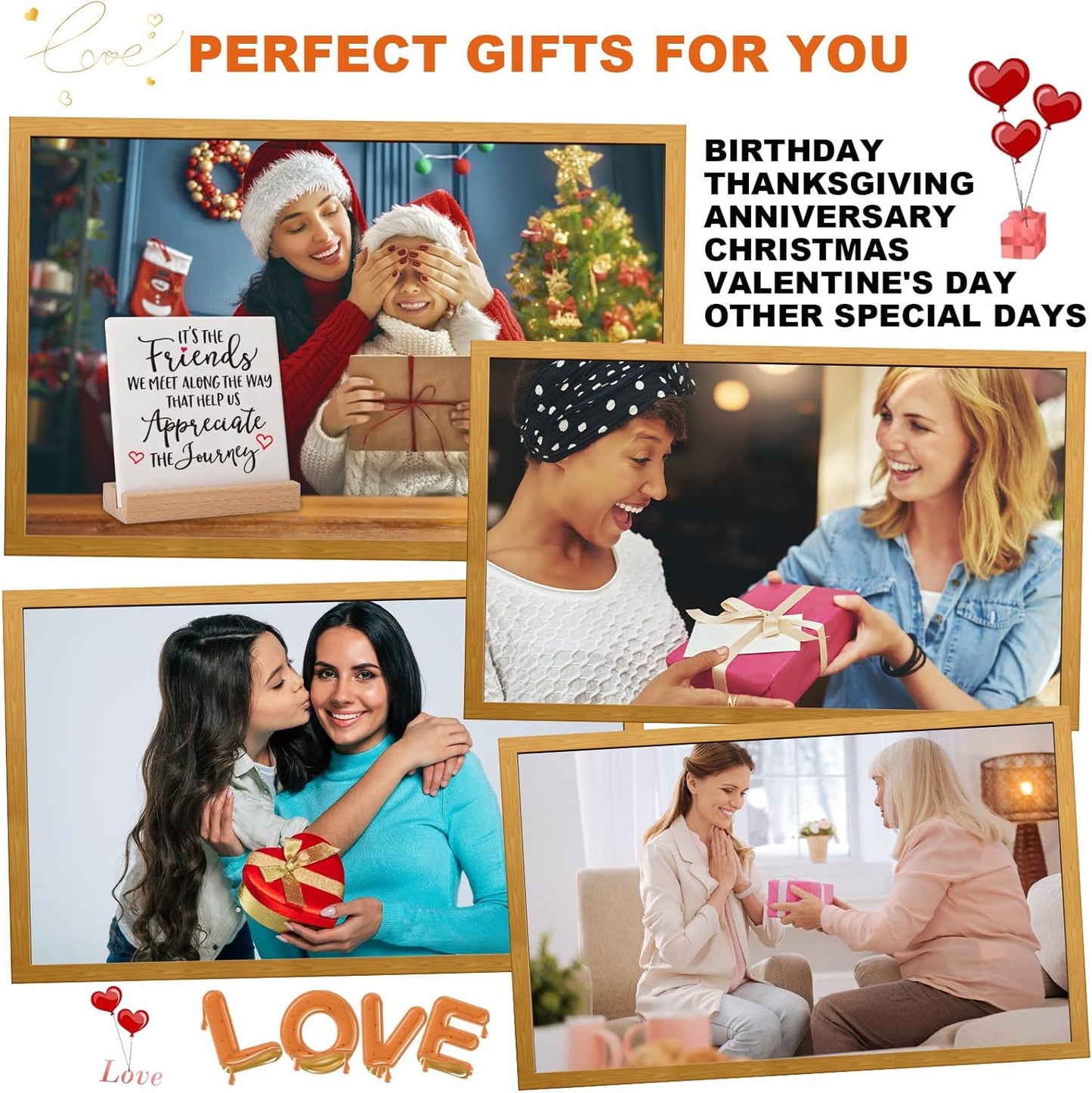 Friend Birthday Gifts for Best Friends Bestie BFF, Friendship Gifts for Work Bestie True Long Distance New Friend Appreciation Decor Plaques