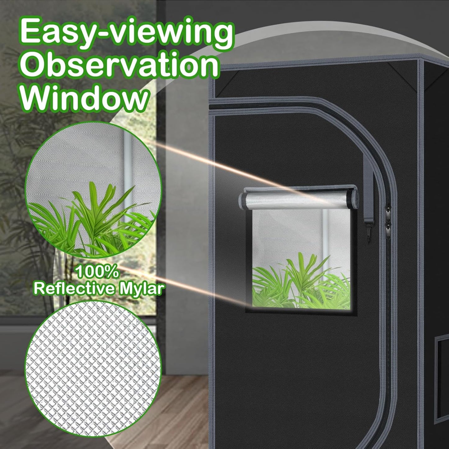 24"x24"x55" Grow Tent for Indoor Plants 600D Mylar Hydroponic High Reflective GrowTents for Plant Fruit Flower Veg Growing