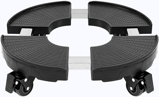 CASIMR Plant Caddy with Wheels, Heavy Duty 440lbs Capacity Rolling Plant Stand, 15-20 Inch Adjustable Indoor Outdoor Plant Dolly, Round Plant Roller Base Flower Pot Rack Holder Trolley Casters Tray