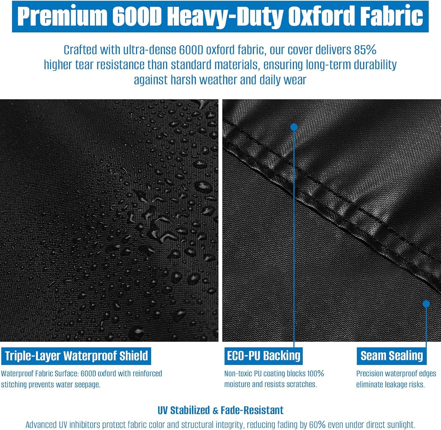 SIRUITON 51.2”L x 15.7”W x 23.6”H Outdoor Cushion Storage Bag,Patio Furniture Cushion Storage Bag,Heavy Duty Rip Proof 600D Oxford,with Handle and Zipper of Waterproof Garden Cushion Storage Covers