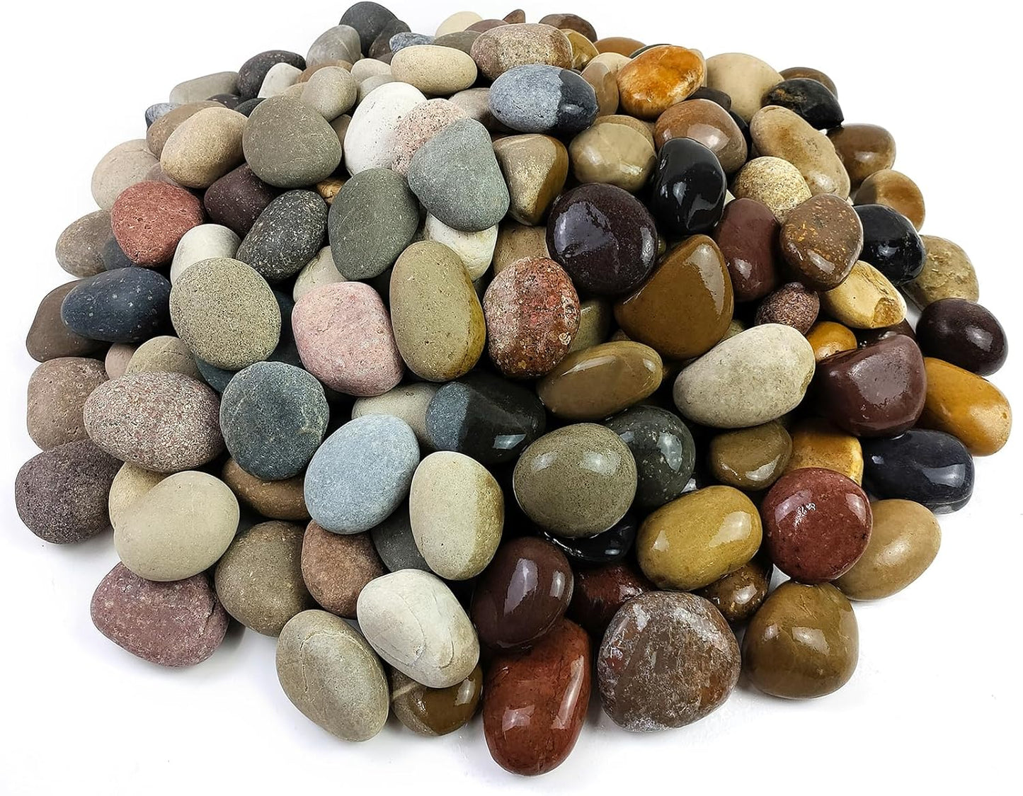 40 lbs River Rocks for Landscaping, 1-2 Inch Decorative Stones Pebbles for Plants, Garden, Paving Crafting, Walkways and Outdoor Yards