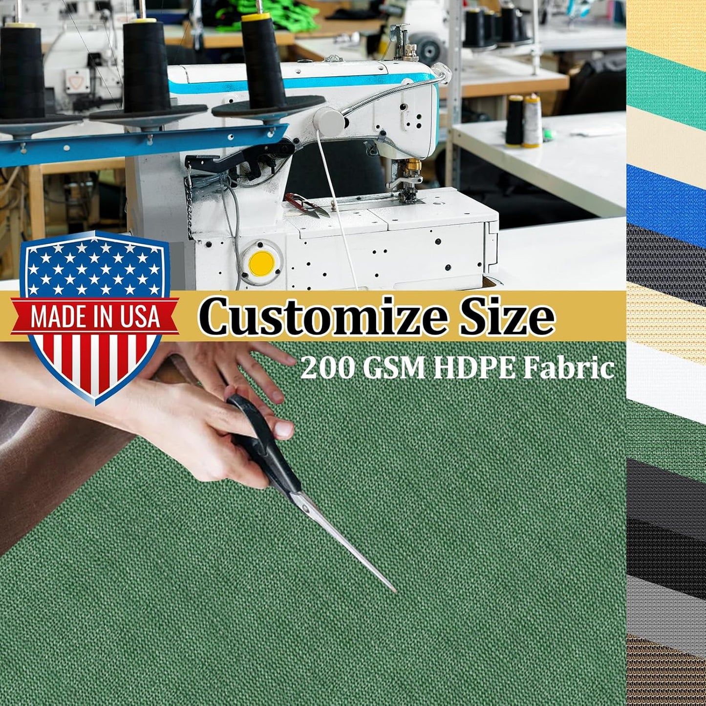 Shade&Beyond Customized Size 90% Sun Shade Cloth with Grommets, 6' X 13' Pergola Shade Cover Canopy, Mesh Tarp Sun Screens for Patio, Outdoor, Garden, Backyard GN01, Green