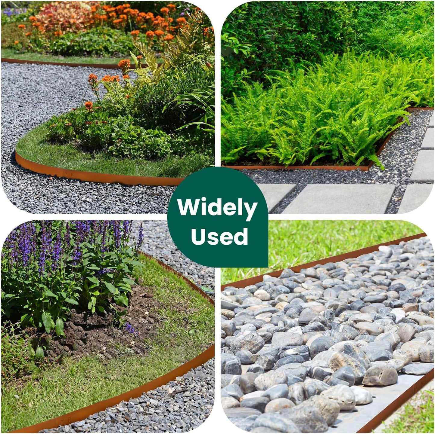 Corten Steel Landscape Edging 40 Inch Strips Steel Landscape Edging Metal Garden Edging Border Rusted Edge 4.5 Inch Depth Steel Edging for Landscaping Lawn Yard 6 pcs by GZGNEEVL