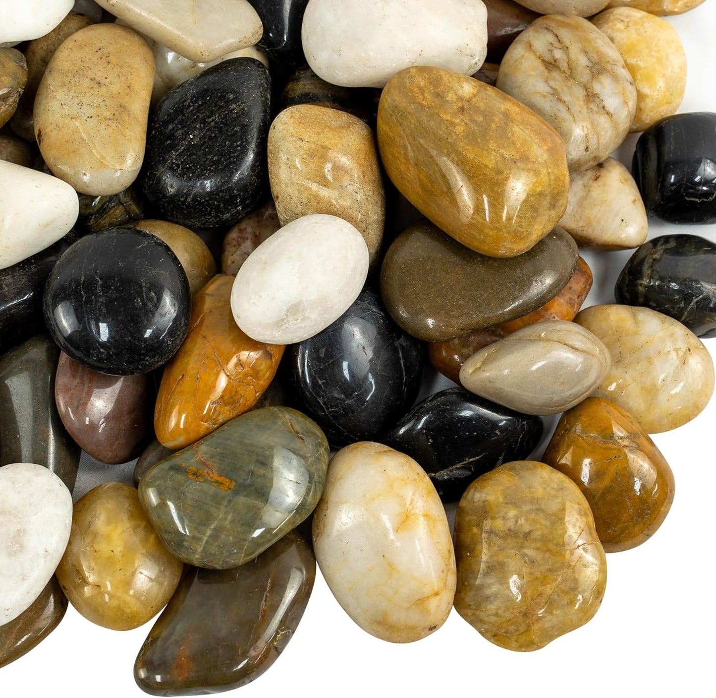 5lbs Large Pebbles for Indoor Plants, 2-3 Inch Natural River Rocks for Aquarium, High Polished Decorative Stones for Vase Filler Fish Tank Landscaping, Mixed Color Garden