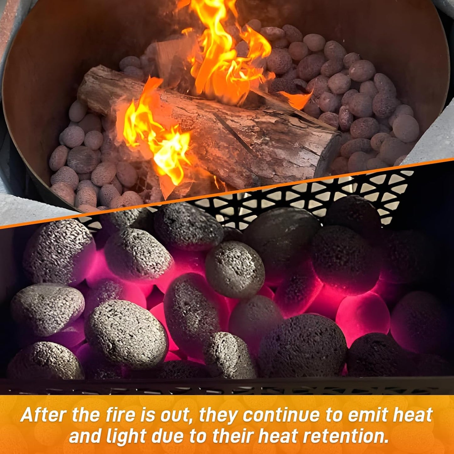 CJGQ 7 Lb Lava Rocks for Fire Pit,2"-3" Natural Pebbles Tumbled Lava Rock,Round Fire Pit Rocks for Portable Fireplaces Propane Gas Fish Tank Landscaping Garden Decoration