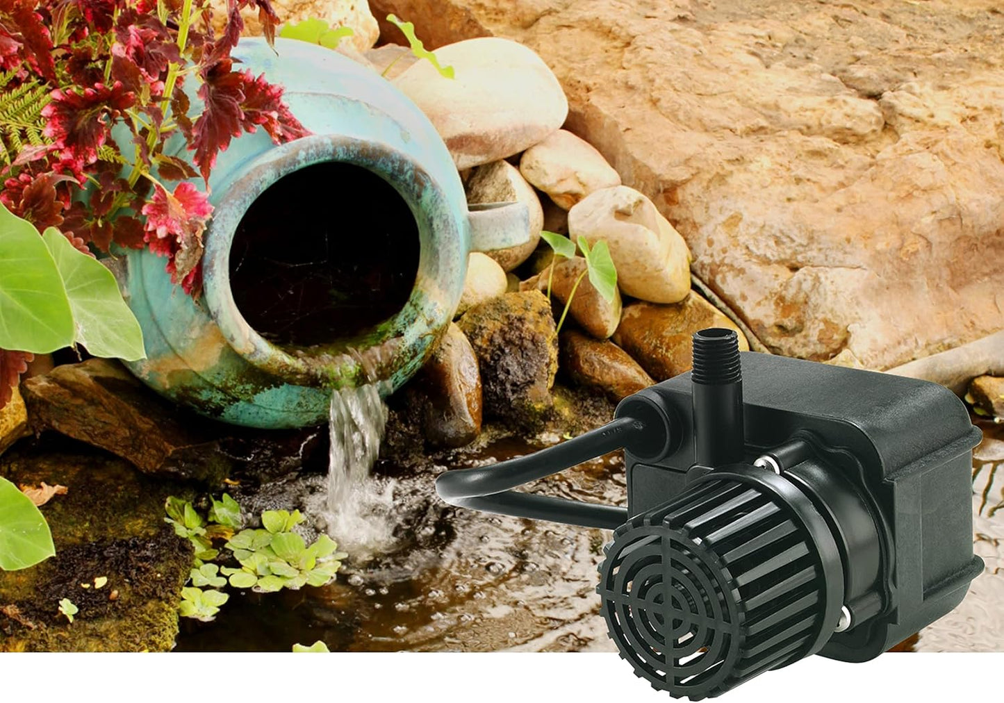Little Giant PE-1F-PW 115 Volt, 1/125 HP, 170 GPH Submersible Direct Drive Fountain Pump with 15-Ft. Cord, Black, 566608