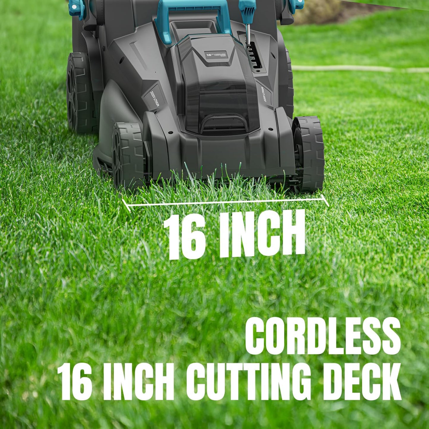 Electric Lawn Mower Cordless, 2x20V 16 inch Push Lawn Mower with 6-Position Cutting Height Adjustment, 2x4.0Ah Battery & Dual Charger Included