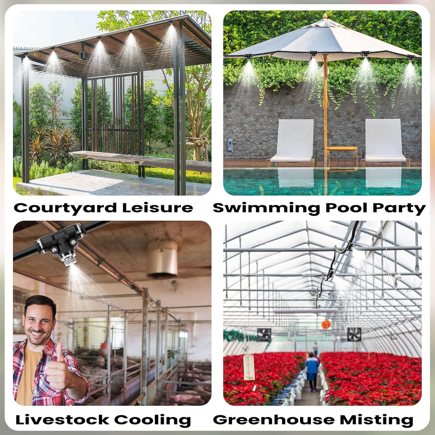 20 Pcs Brass Misting Nozzles for Outdoor Cooling System,0.012 Orifice (0.3 mm) 10/24 UNC Mister Nozzles Sprinklers for Greenhouse Patio Misting System