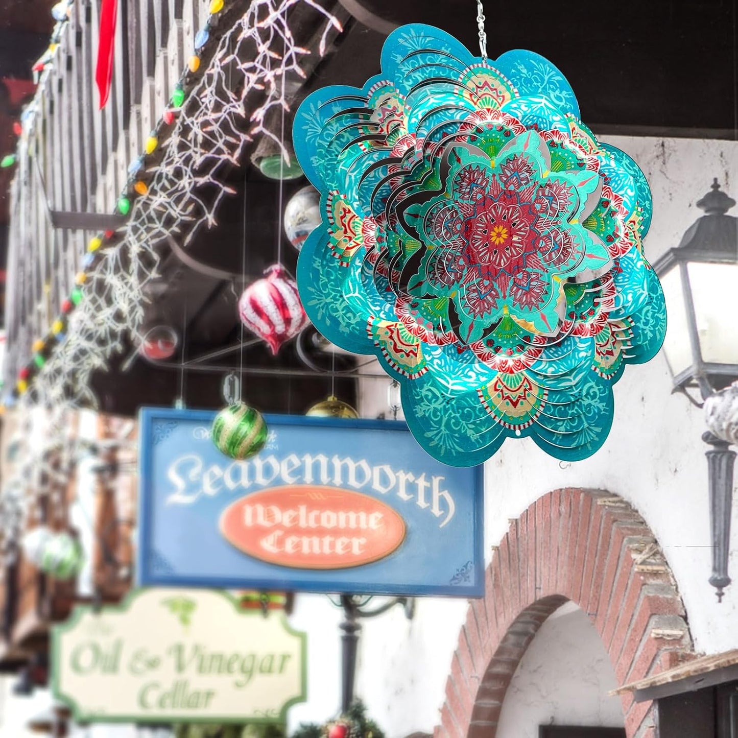 Wind Spinner Mandala Lucky Firework,12inch Hanging Wind Spinner Lucky Gifts for Women/Mother/Grandma/Father/Mom/Wife,Outdoor&Indoor Garden Decorations Yard Art Christmas Ornament