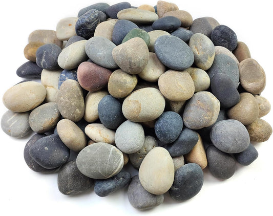 20 lbs Natural River Rocks Mexican Beach Pebbles, 2-3 Inch Decorative River Rocks for Landscaping Garden Paving Plant Rocks Crafting Walkways and Outdoor Decorative Stone