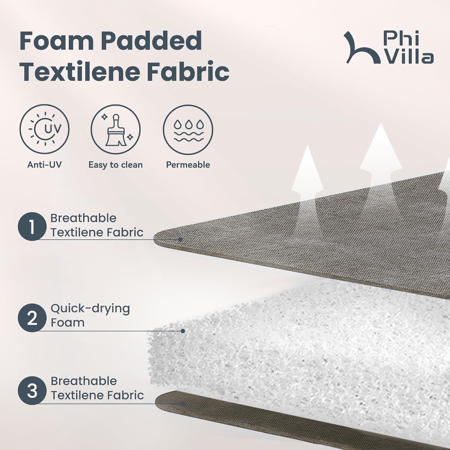 PHI VILLA Patio Swivel Dining Chair, Outdoor Metal Chairs with Padded Textilene, All Weather Patio Chair for Lawn Garden Poolside, Set of 8