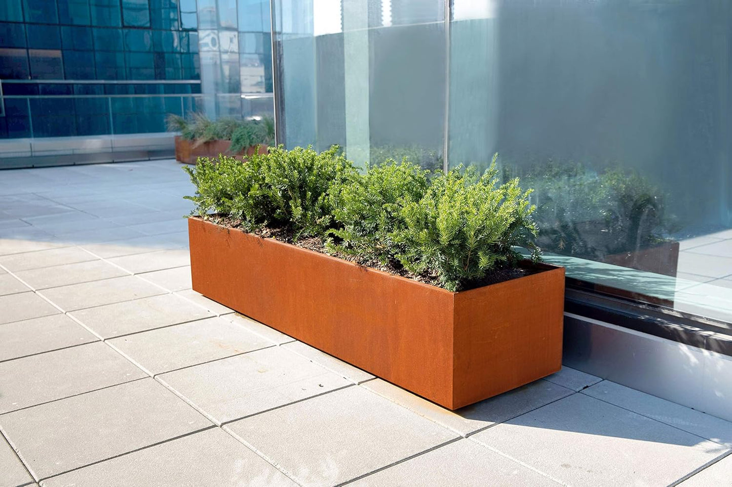 Large Rectangular Planters for Outdoor Plants | 60x12x36 Inch Corten Steel Planter | Extra Large Outdoor Planter Box for Patio Privacy Screen or Deck Divider | Heavy Duty Metal Planter