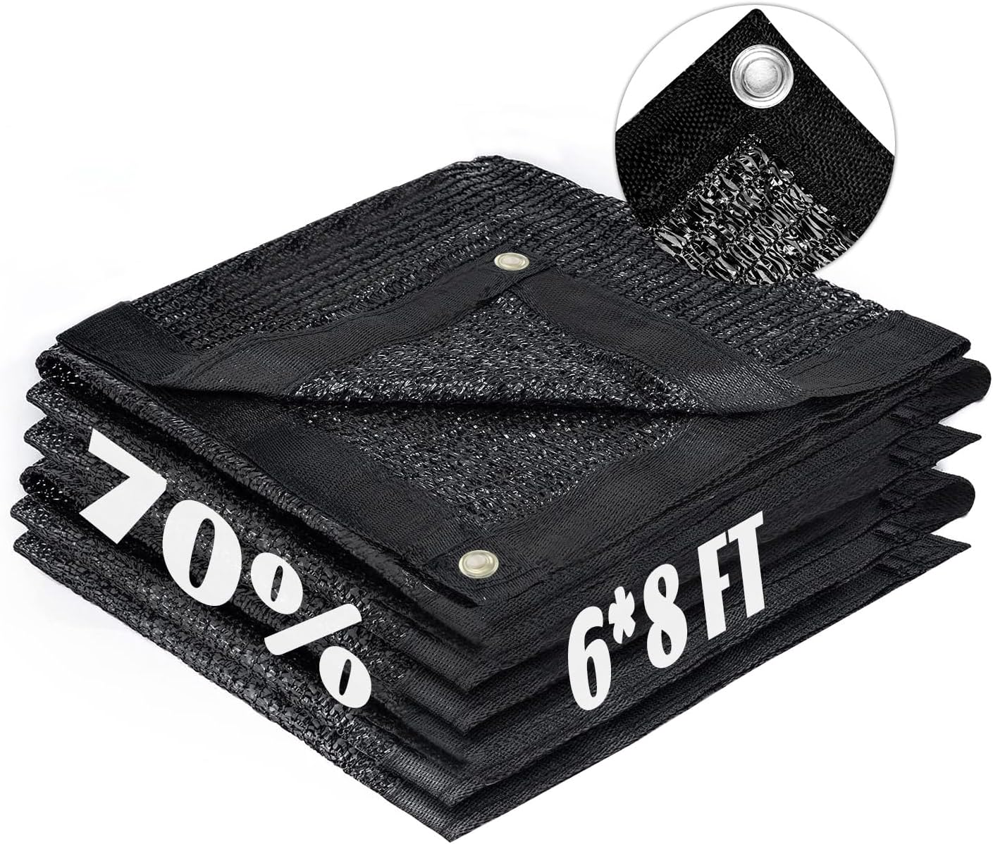 LOVE STORY 6x8FT 70% Black Shade Cloth Sun Shade Net with Grommets Sunblock Net Mesh Tarp for Garden,Plants Cover,Greenhouse and Patio
