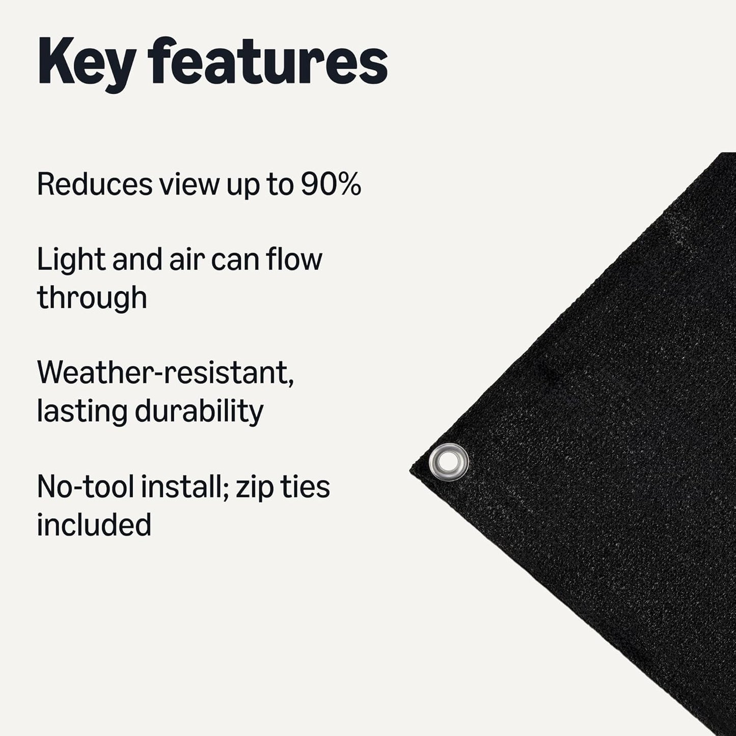 Amazon Basics Privacy Screen Fence, Black, 1-Pack