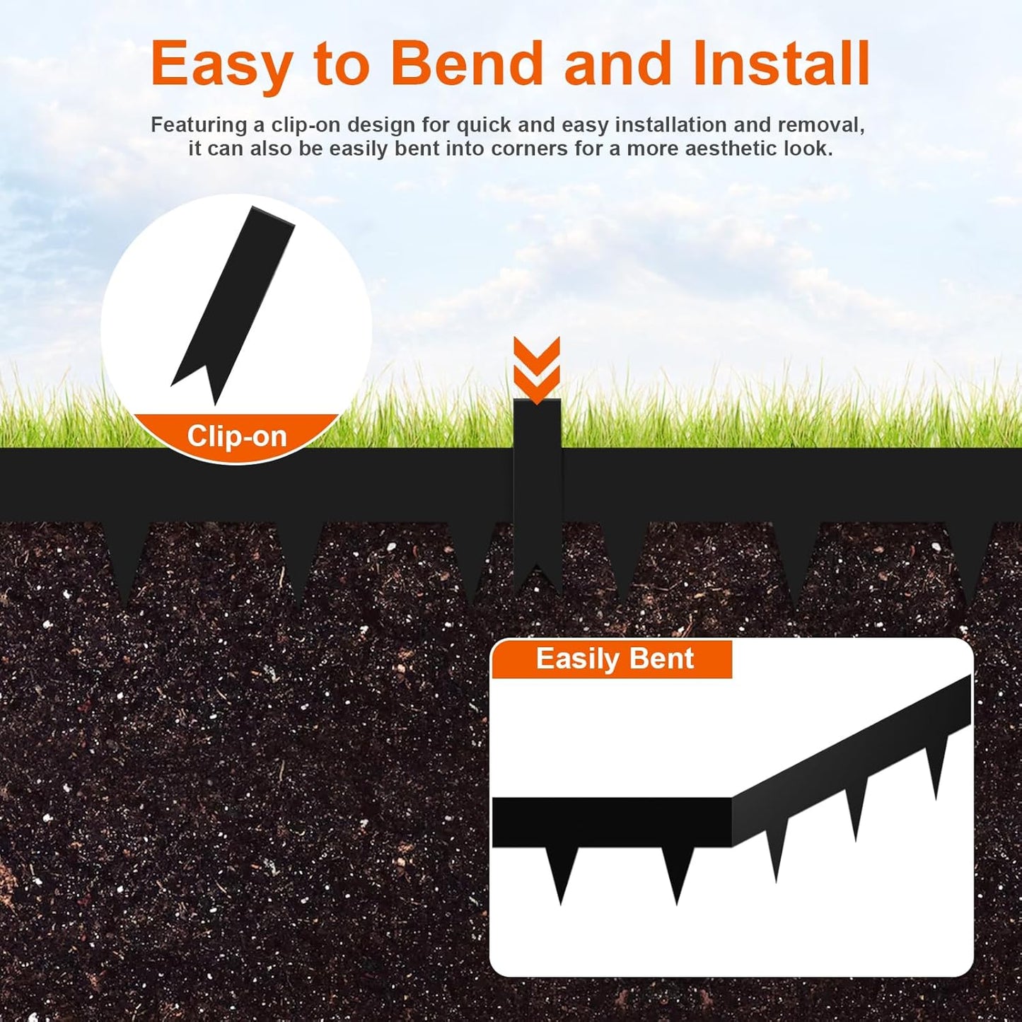 40“L X 4.5" H Metal Landscape Edging, Heavy Duty Galvanized Steel Garden Edging,10 Pack Garden Edging Border for Lawn, Flower Bed, Yard (Black)