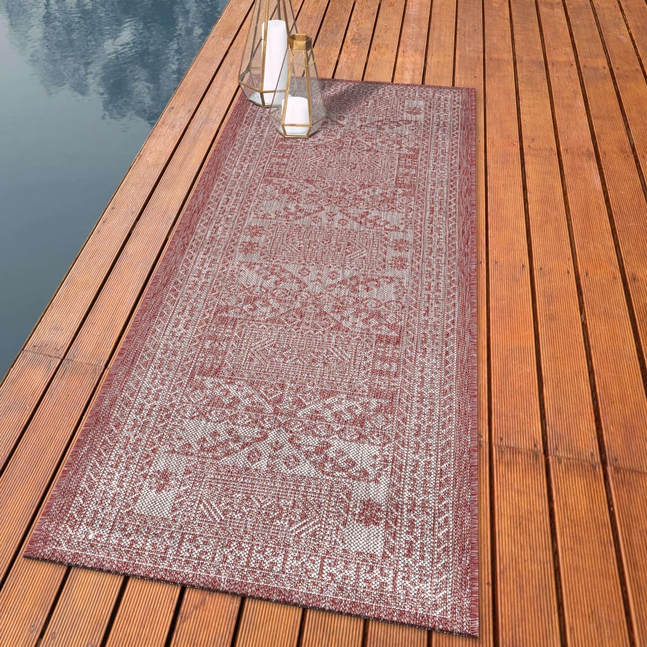 Keen Home Design Terrace Outdoor Runner Rug - 2x12 Washable Indoor/Outdoor Rug for Patio, Kitchen, Balcony, Beach, Garden, Deck and Porch, Size: 2'2"x11'10"