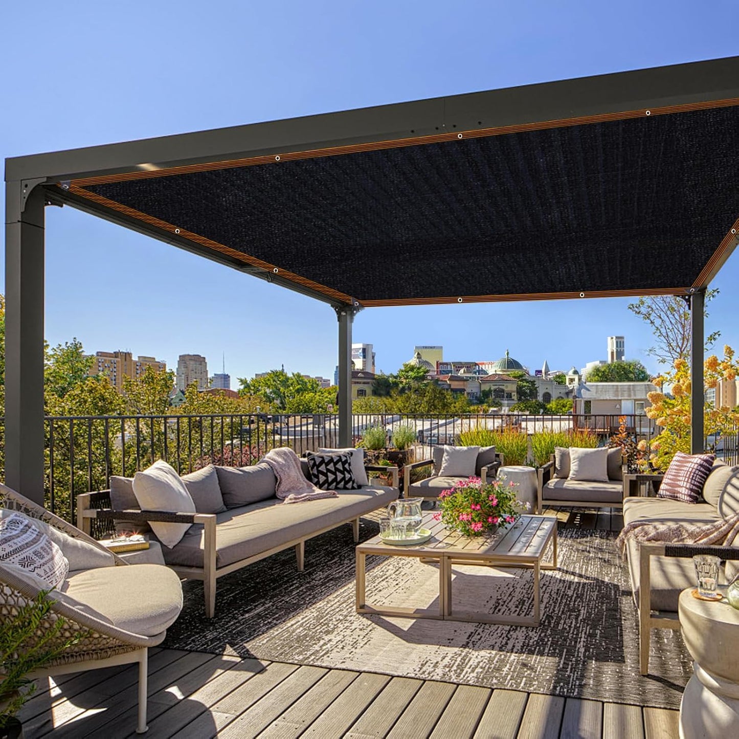 Shade Cloth 90% Sunblock Net for Garden Patio, Shade Sails -for Plants Greenhouse Outdoor Pergola Lawn Swimming Sun Protection Screen Cloths for Kennel Chicken Coop Easier to Hang Net Cover, 10x30 FT