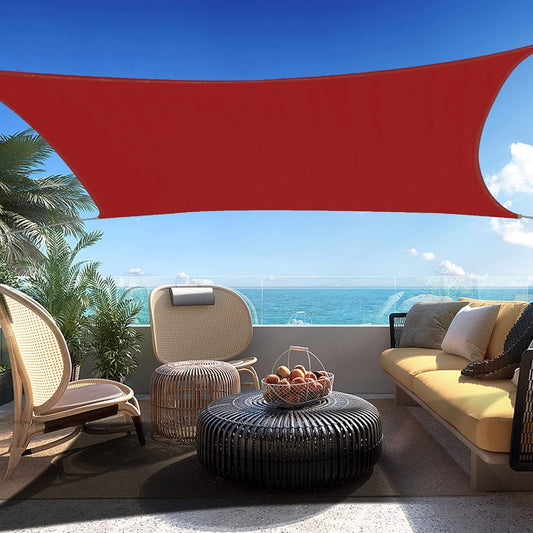 21' x 24' Red Rectangle Sun Shade Sail SSP1212 Canopy Durable Fabric UV Block Awning,We Make Custom Orders