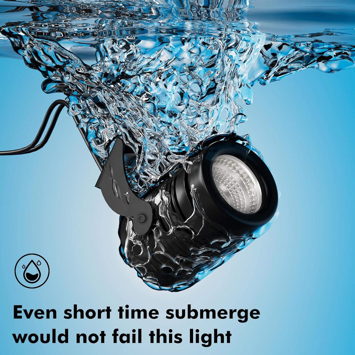 HQUA FSL01 120V AC LED RGB Color-Changing LED Fountain Light Sets, 4 Light Sets,with 100” Cord for HQUA-FS01 HQUA-FS02 Large Pond Floating Fountain