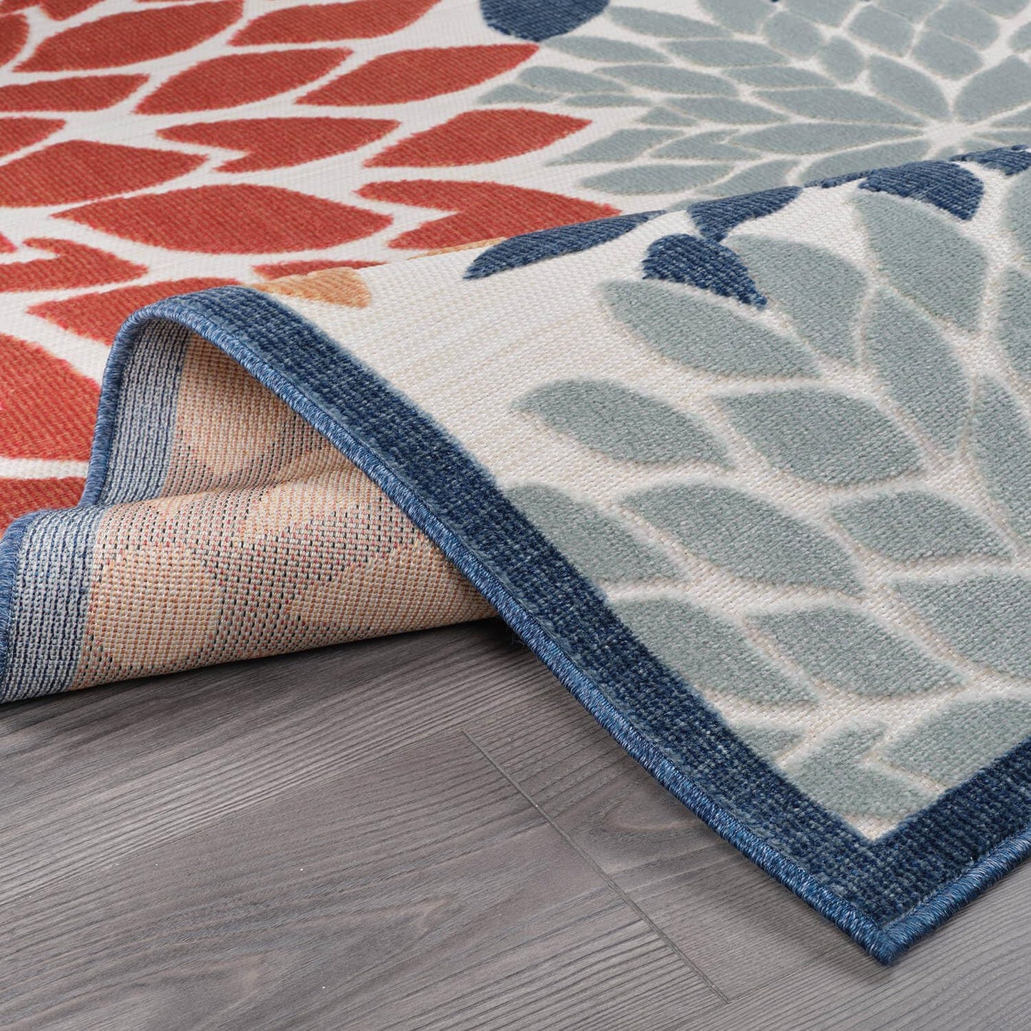 Beverly Rug Outdoor Rug 6x9 Modern Floral Tropical Area Rugs for Indoor and Outdoor Patio Easy to Clean Non Shedding Living Room Porch Garden Washable Outside Carpet (6 x 9 Multicolor)