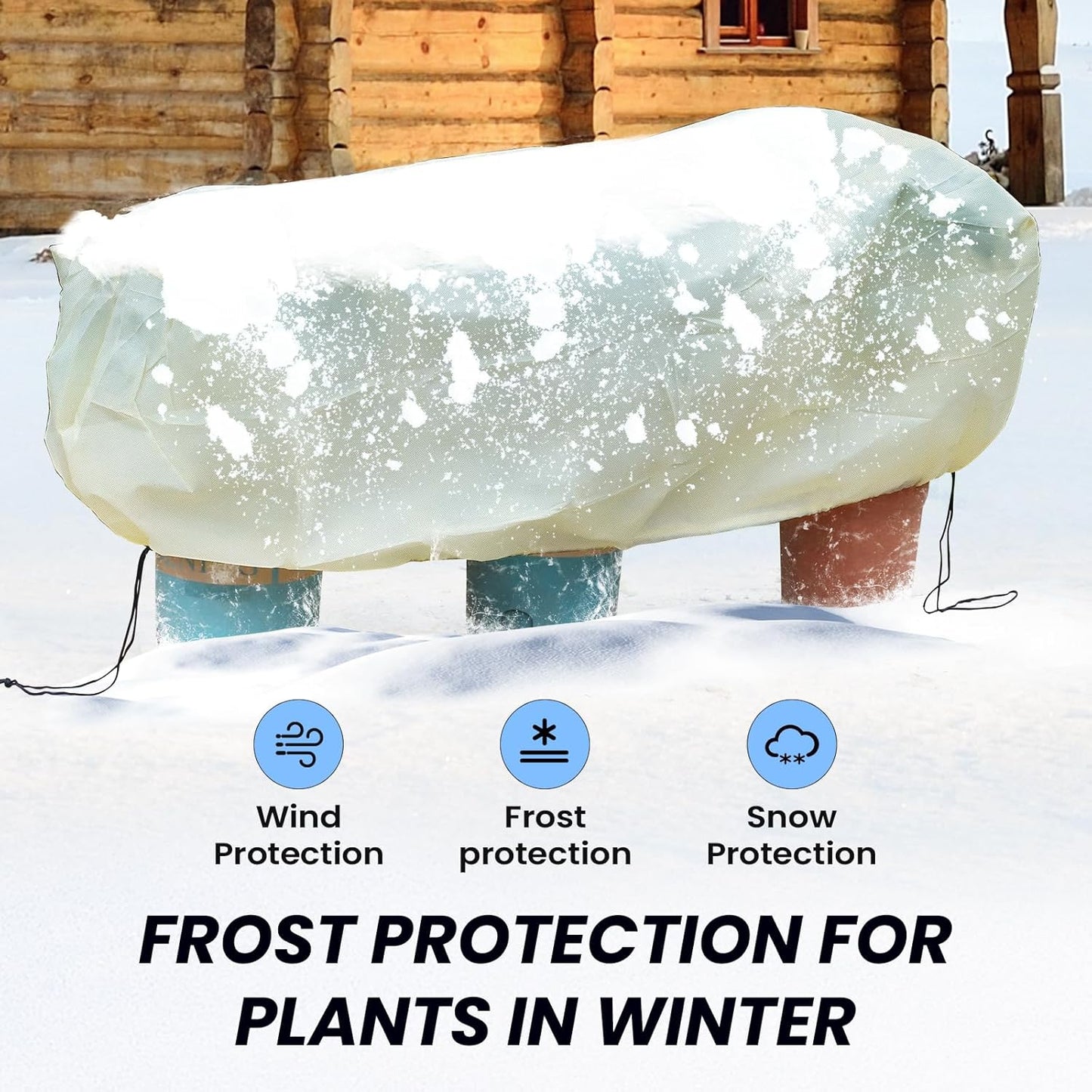 MIXC 2 Packs Plant Covers Freeze Protection, 43.3''x 15.8''x 17.7''Winter Plant Cover Cold Weather Tree Frost Cloth Warm Blankets Shrub Covers for Outdoor Plant