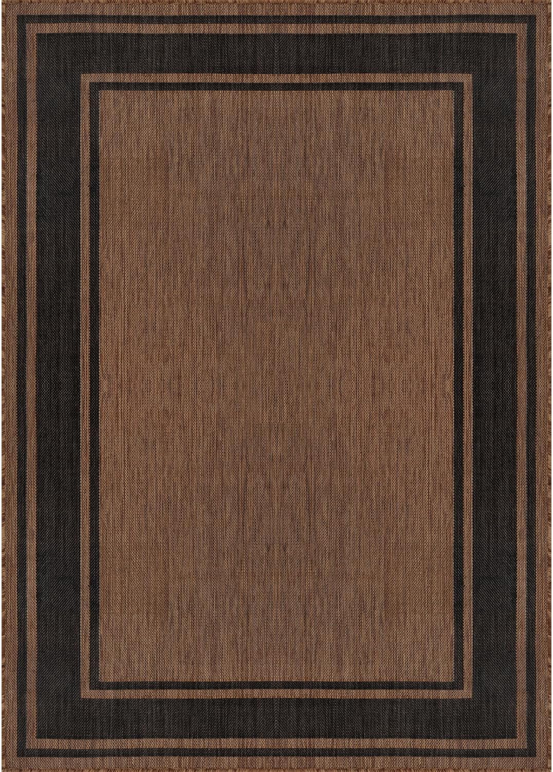 Beverly Rug Large Outdoor Rug 10x14 Modern Bordered Area Rugs for Indoor and Outdoor Patio Deck Porch Garden Waterproof Weather Sun Resistant Washable Outside Carpet (10 x 14 Gold)