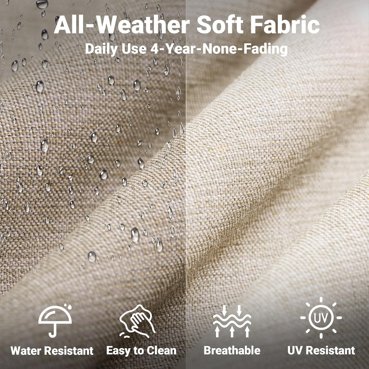 ovios 2 Pieces Patio Furniture Set, Outdoor Wicker Chairs of 2, All Weather High Back Rattan Chairs 2-Seater with Comfy Cushions for Porch Deck, Beige