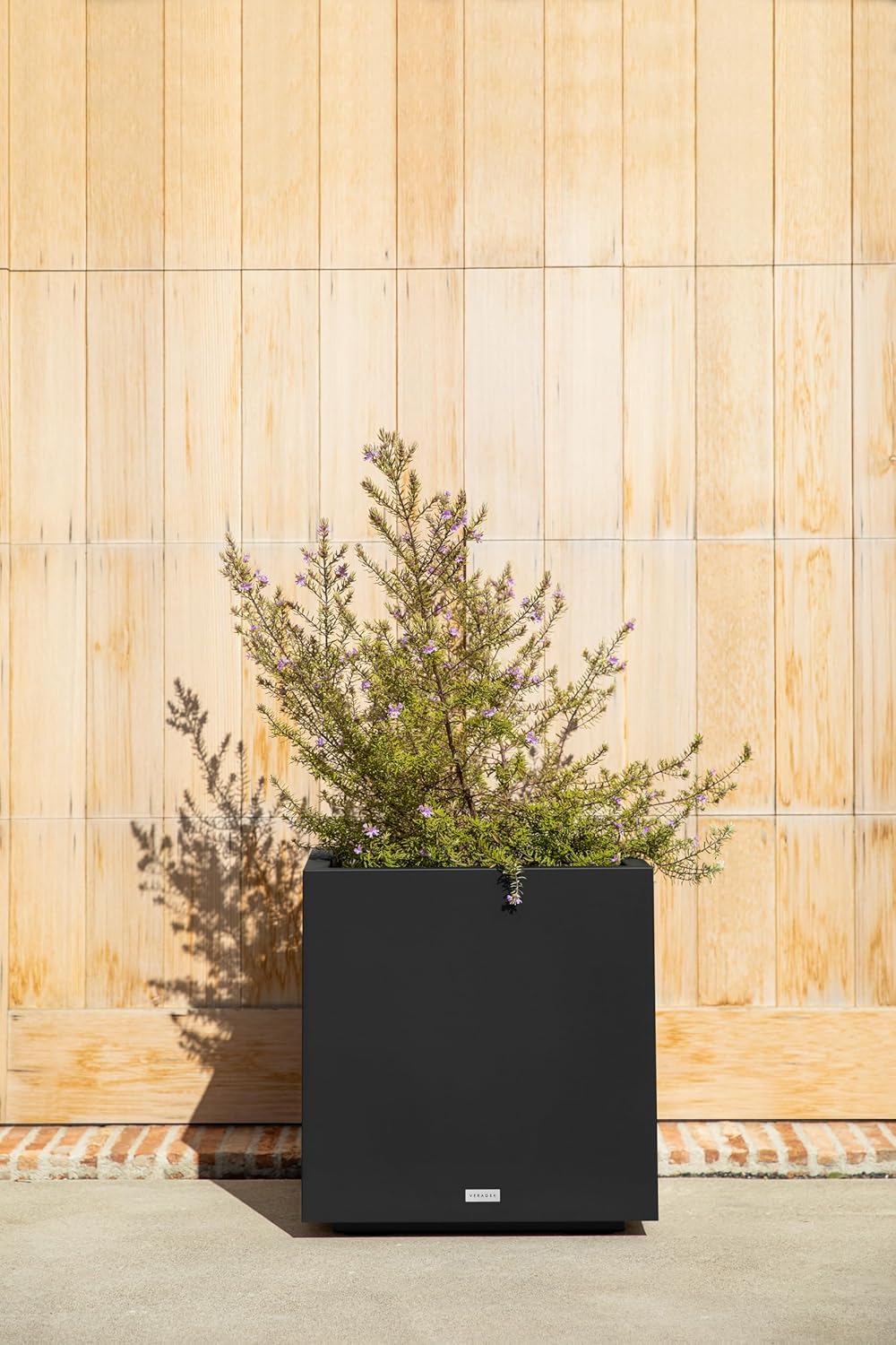 Veradek Block Series Cube Plastic Planter - Large Square Planter for Indoor or Outdoor Patio/Garden | Durable All-Weather Use with Drainage Holes | Modern Décor for Tall Plants, Trees, Flowers