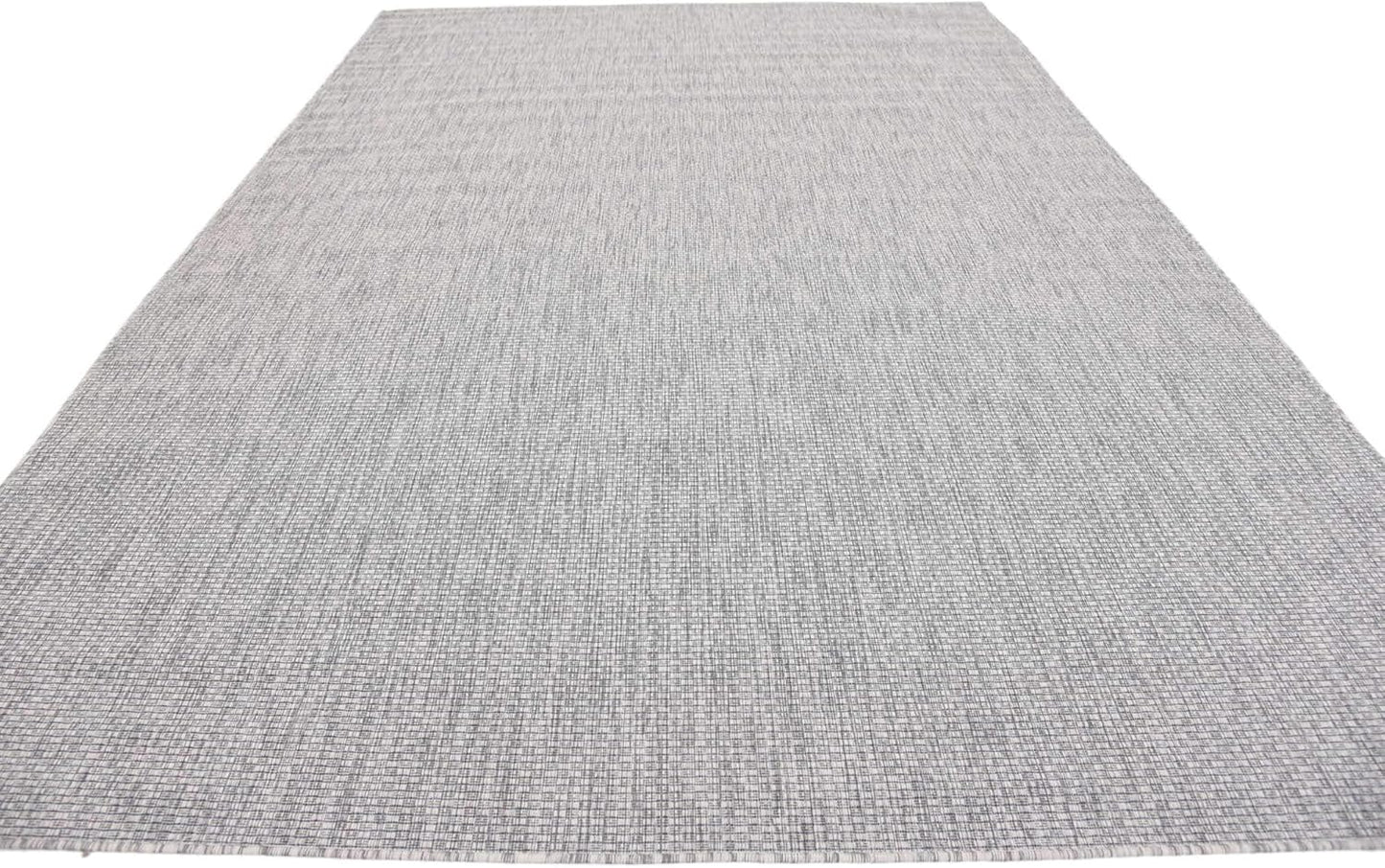 Unique Loom Outdoor Solid Collection Area Rug (8' x 11' 4" Rectangle Light Gray/Ivory)