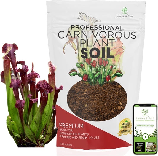 Professional Carnivorous Plant Soil | Large 2.2 Quarts Ready to Use for Venus Flytraps, Sundews, Pitcher Plants, Butterworts | Peat Moss, Coco Coir, Perlite, Dolomite | Made in USA