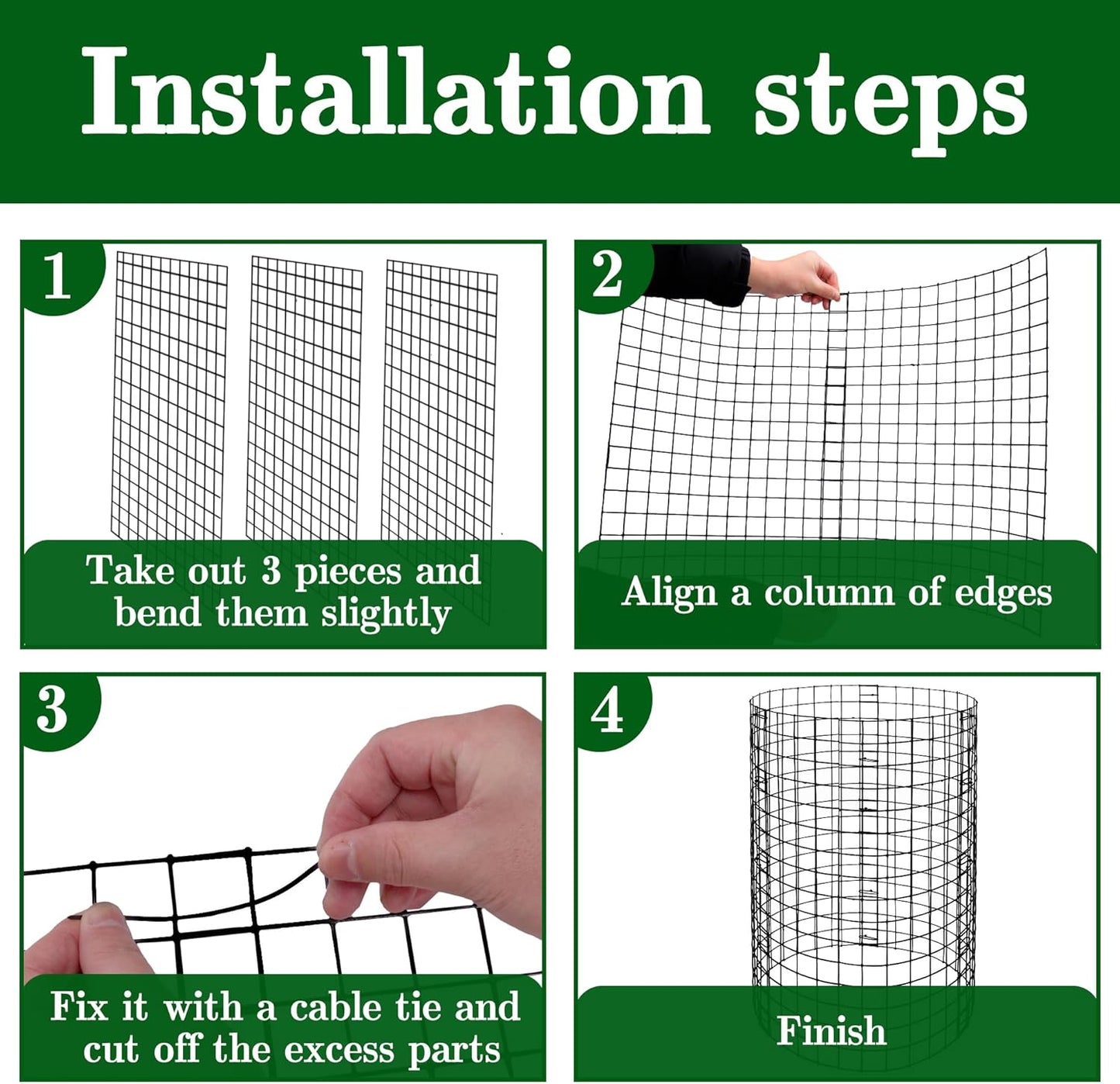 Adnee 10 Packs Wire Plant Protector from Animals - 20" H X 12" D Metal Mesh Plant Cage Covers - Sturdy Garden Bunny Barricades Chicken Wire Cloche for Plants Shrubs Vegetables Flowers
